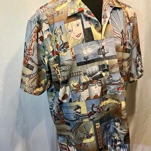 Vintage Tori Richard Harley Davidson Anime Hawaiian men’s L